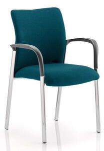 Academy Fabric Back Visitor Chair In Maringa Teal With Arms
