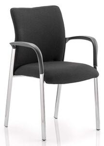 Academy Fabric Back Visitor Chair In Black With Arms