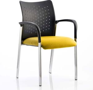 Academy Office Visitor Chair In Senna Yellow With Arms