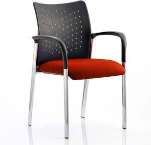 Academy Office Visitor Chair In Tabasco Red With Arms