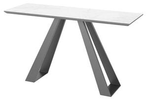 Lanton Ceramic Rectangular Console Table In Grey Gloss