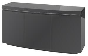 Felbridge High Gloss Sideboard With 3 Doors In Grey And LED