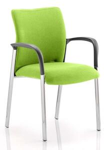 Academy Fabric Back Visitor Chair In Myrrh Green With Arms