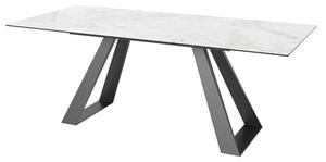 Lanton Ceramic Extending Dining Table In Grey Gloss