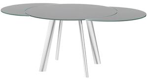 Osterley Grey Glass Extending Dining Table With Steel Legs