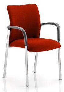 Academy Fabric Back Visitor Chair In Tabasco Red With Arms