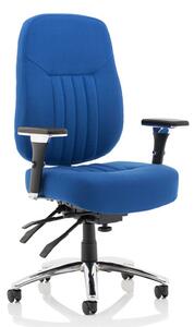 Barcelona Fabric Deluxe Office Chair In Blue With Arms