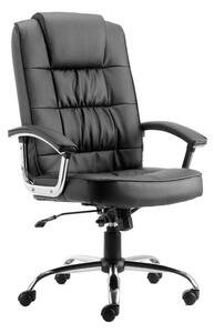 Moore Leather Deluxe Executive Office Chair In Black With Arms