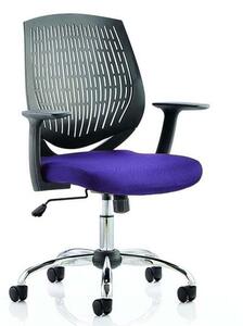 Dura Black Back Office Chair With Tansy Purple Seat