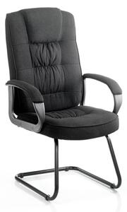 Moore Fabric Cantilever Visitor Chair In Black With Arms