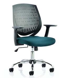 Dura Black Back Office Chair With Maringa Teal Seat