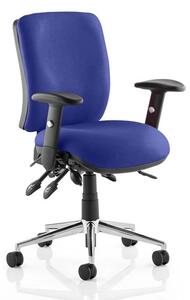 Chiro Medium Back Office Chair In Stevia Blue With Arms