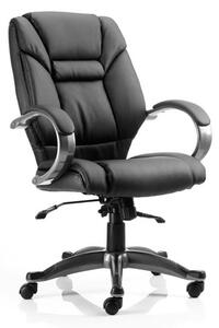 Galloway Leather Executive Office Chair In Black With Arms