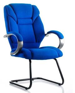 Galloway Fabric Cantilever Visitor Chair In Blue With Arms