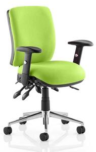 Chiro Medium Back Office Chair In Myrrh Green With Arms