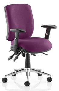 Chiro Medium Back Office Chair In Tansy Purple With Arms