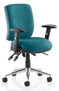 Chiro Medium Back Office Chair In Maringa Teal With Arms