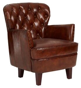 Sadalmelik Upholstered Leather Armchair In Mocha Brown