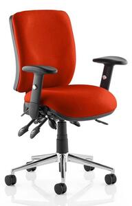 Chiro Medium Back Office Chair In Tabasco Red With Arms