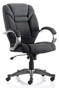 Galloway Fabric Executive Office Chair In Black With Arms