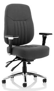 Barcelona Fabric Deluxe Office Chair In Black With Arms