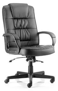 Moore Leather Executive Office Chair In Black With Arms