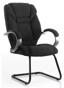 Galloway Fabric Cantilever Visitor Chair In Black With Arms