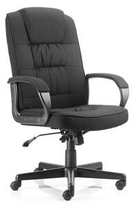 Moore Fabric Executive Office Chair In Black With Arms