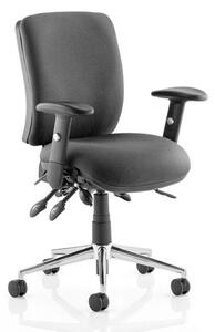 Chiro Fabric Medium Back Office Chair In Black With Arms