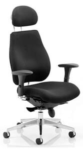 Chiro Plus Ergo Headrest Office Chair In Black With Arms