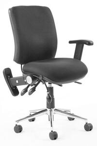 Chiro Fabric Medium Back Office Chair In Black With Folding Arms