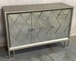 Diama Wooden Sideboard In Vintage Champagne With 3 Doors