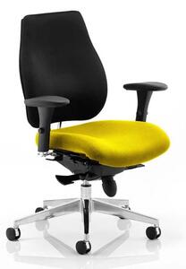 Chiro Plus Black Back Office Chair With Senna Yellow Seat