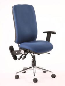 Chiro Fabric High Back Office Chair In Blue With Folding Arms