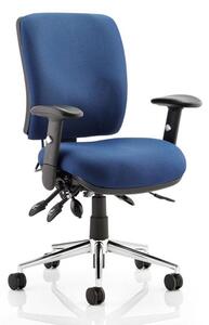 Chiro Fabric Medium Back Office Chair In Blue With Arms