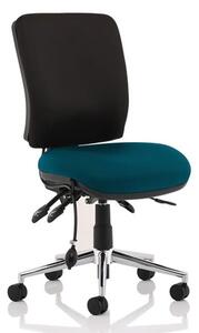 Chiro Medium Back Office Chair With Maringa Teal Seat No Arms