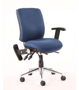 Chiro Fabric Medium Back Office Chair In Blue With Folding Arms