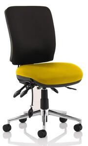 Chiro Medium Back Office Chair With Senna Yellow Seat No Arms