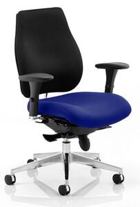 Chiro Plus Black Back Office Chair With Stevia Blue Seat