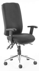 Chiro Fabric High Back Office Chair In Black With Folding Arms