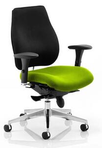 Chiro Plus Black Back Office Chair With Myrrh Green Seat