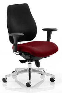 Chiro Plus Black Back Office Chair With Ginseng Chilli Seat