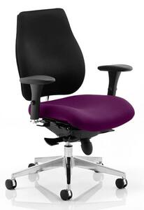 Chiro Plus Black Back Office Chair With Tansy Purple Seat