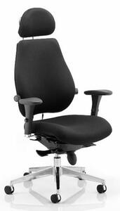 Chiro Plus Fabric Headrest Office Chair In Black With Arms