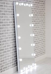 Hollywood Floor Dressing Mirror With White High Gloss Frame