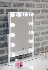 Hollywood Swivel Dressing Mirror With White High Gloss Frame