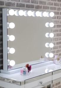 Hollywood Landscape Dressing Mirror With White High Gloss Frame