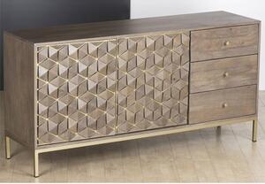 Elyton Sideboard In Grey Wash With 2 Doors And 3 Drawers