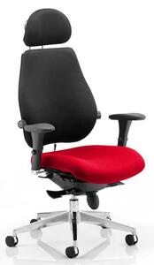 Chiro Black Back Headrest Office Chair With Bergamot Cherry Seat