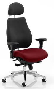 Chiro Black Back Headrest Office Chair With Ginseng Chilli Seat